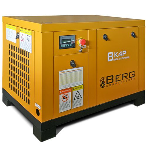 Промышленный винтовой компрессор BERG ВК-4Р-E/12 бар с ременным частотно-регулируемым приводом
